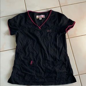 Koi Black Scrub Top